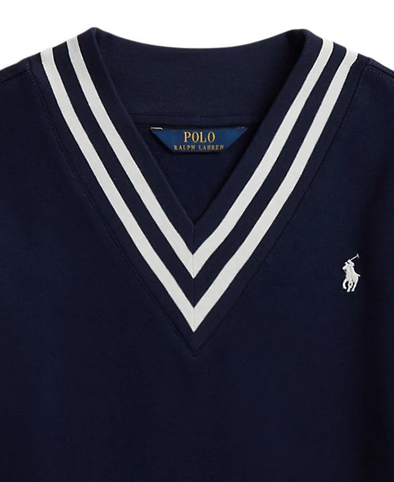 Polo Ralph Lauren Girls' 7-16 Striped Fleece V-Neck Sweatshirt