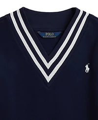 Polo Ralph Lauren Girls' 7-16 Striped Fleece V-Neck Sweatshirt