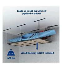 Fleximounts 4x8 Overhead Garage Storage Rack without Decking, Lite Series