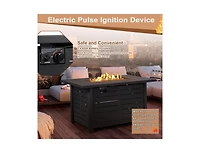 Mondawe 42 Inch 60 000 Btu Rectangular Propane Fire Pit Table with Waterproof Cover