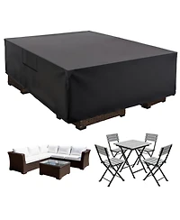 Yiortwo 600D Waterproof Patio Furniture Cover for Outdoor Dining Table and Chairs