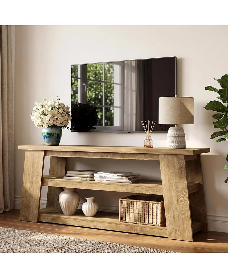 Tribesigns 3-Tier Tv Stand with Storage for 65 Inch Tv, Entertainment Center with Shelves, for Living Room, Apartment