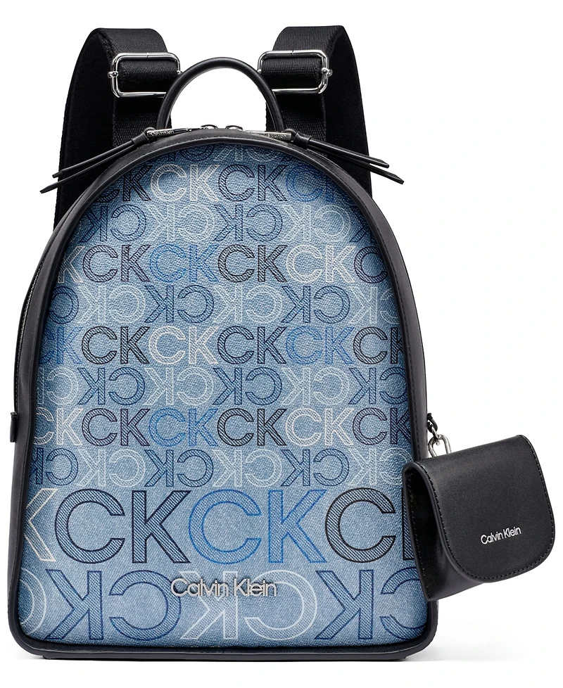 Calvin Klein Kyren Denim Signature Backpack Messenger