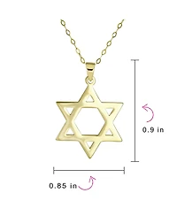 Bling Jewelry Solid 14K Yellow Gold Amulet Spiritual Protection Symbol Traditional Religious Magen Judaic Hanukkah Intertwined Star Of David Necklace