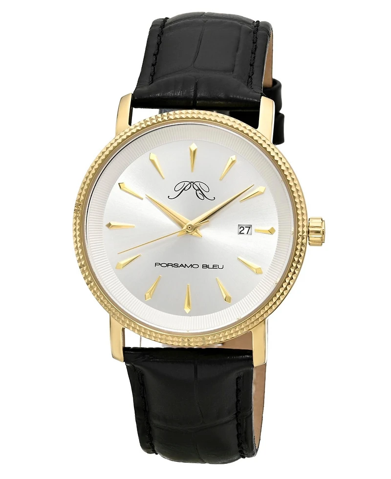 Porsamo Bleu Men's Veritas 2 Genuine Leather Band Watch 1362DVEL