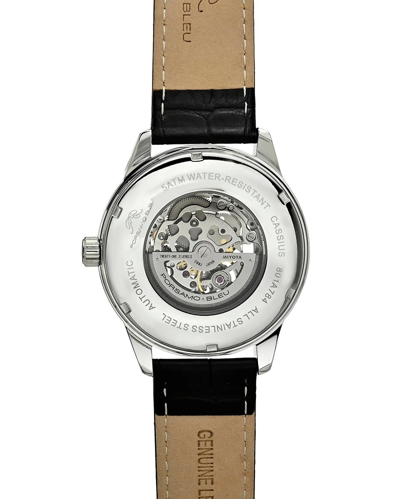 Porsamo Bleu Men's Cassius Automatic Genuine Leather Band Watch 801ACAL