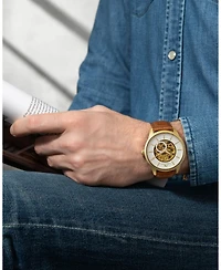 Cassius Automatic Skeleton Gold Tone & Brown Men's Watch 802FCAL