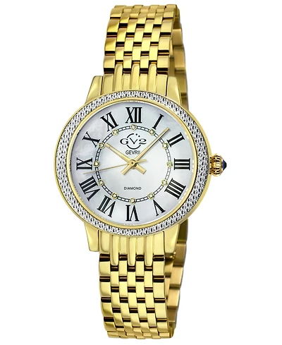 GV2 by Gevril Women's Amalfi Swiss Quartz Diamond Silver Stainless Steel Bracelet Watch