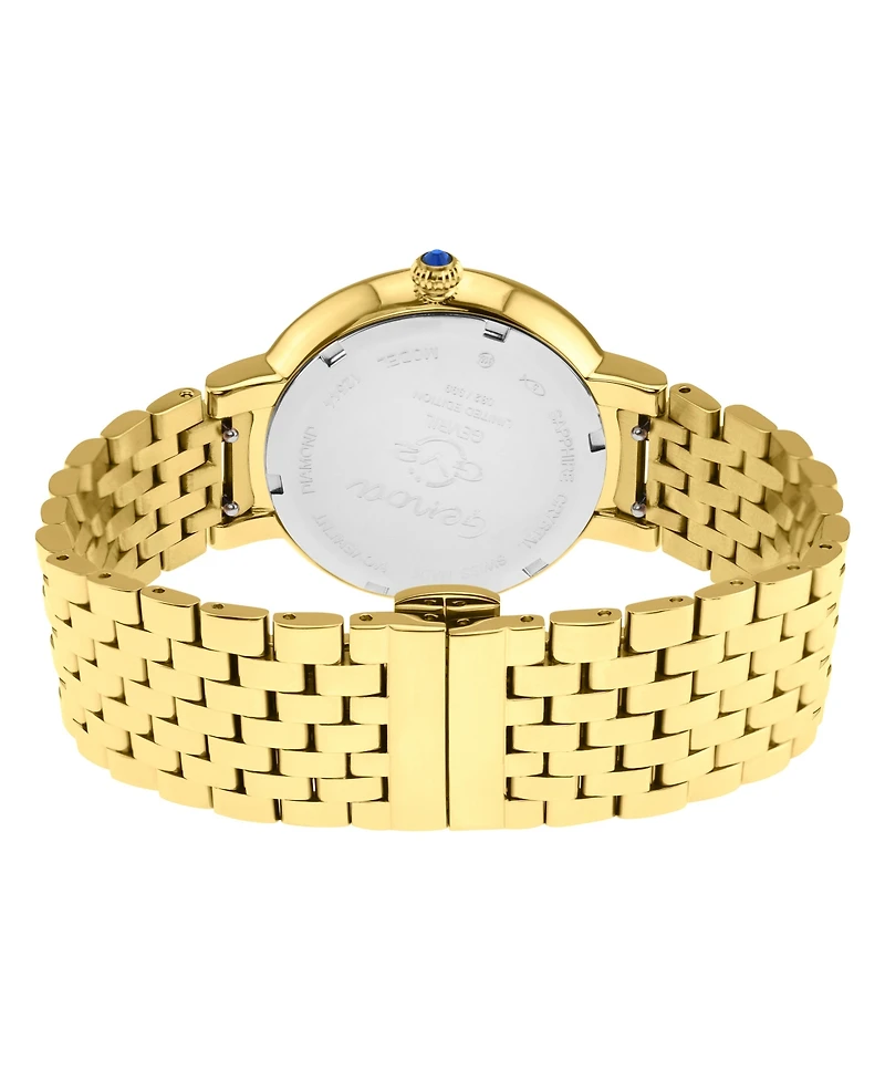 GV2 by Gevril Women's Milan Swiss Quartz Diamond Ip Stainless Steel Bracelet Watch'