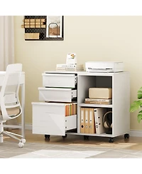 gaomon-Drawer File Cabinet with Open Shelves and Wheels for Letter and A4 Files