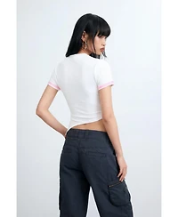 Desigual Women's Asymmetric 100% Cotton T-shirt
