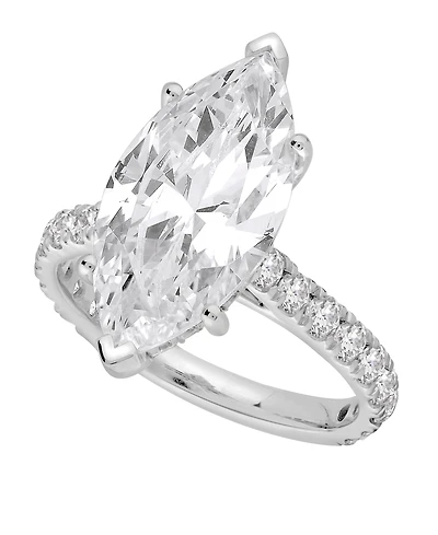 Macy's Certified Lab-Grown Diamond Halo Engagement Ring (6 ct. t.w.) in 14k White Gold