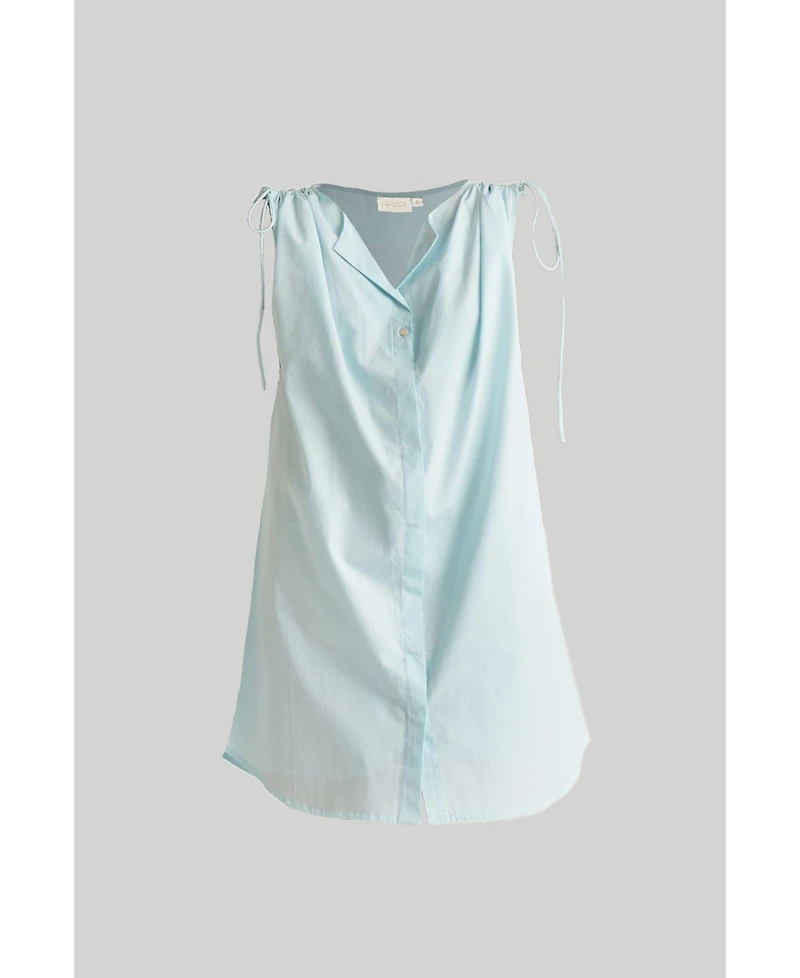 Reistor Women's Shirt dress with Shoulder Tie Details