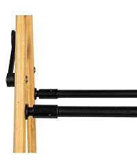 Household Essentials Bamboo V-Shaped Folding Clothes Drying Rack