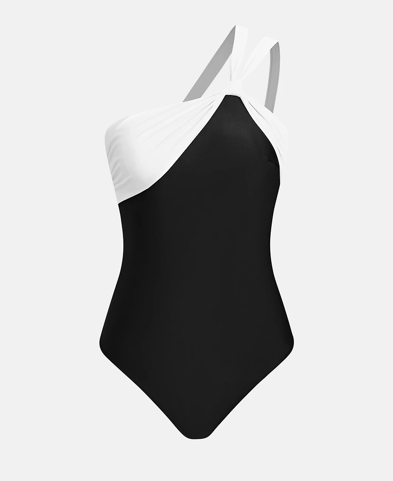 Cupshe Women's One Shoulder Back Tie Classic Coverage One-Piece Swimsuit