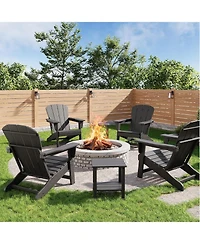 gaomon Modern Hdpe Plastic Adirondack Chair Set of 4 with 2 Side Table - Oversize 380 Lb Poly Lumber Weather Resistant Firepit
