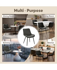 gaomon Set of 2 Modern Dining Chairs Upholstered Pu Leather Armless Side Chairs with Thick Cushion for Kitchen Dining Room