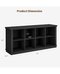 Gaomon 8 Cube Farmhouse Book Shelf, 2-Tier Storage Freestanding Bookcase Cabinet for Living Room, Entryway