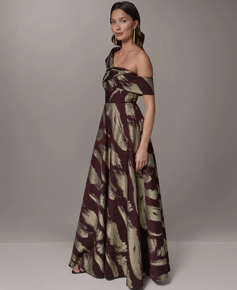 Donna Karan New York Petite One-Shoulder Ball Gown