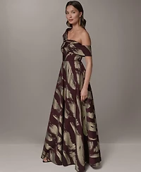 Donna Karan New York Petite One-Shoulder Ball Gown