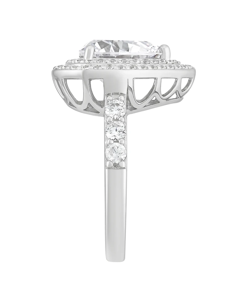 Arabella White Cubic Zirconia Ring in Sterling Silver Rhodium