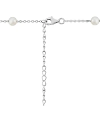 Arabella Cultured Freshwater Pearl (5-5.5mm) & White Cubic Zirconia (2-3/4 ct. t.w.) Necklace in Sterling Silver