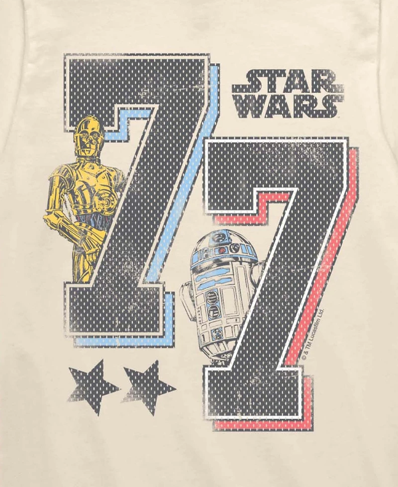 Star Wars Boys' 8-20 C-3PO and R2D2 Sporty Short-Sleeve Graphic T-Shirt