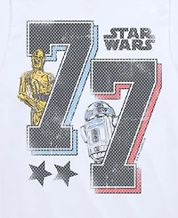 Star Wars Boys' 8-20 C-3PO and R2D2 Sporty Short-Sleeve Graphic T-Shirt