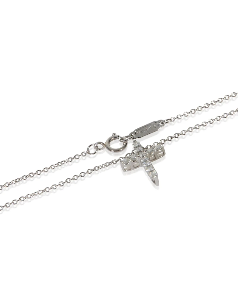 Pre-Owned Tiffany & Co Platinum Diamond Mini Cross Pendant