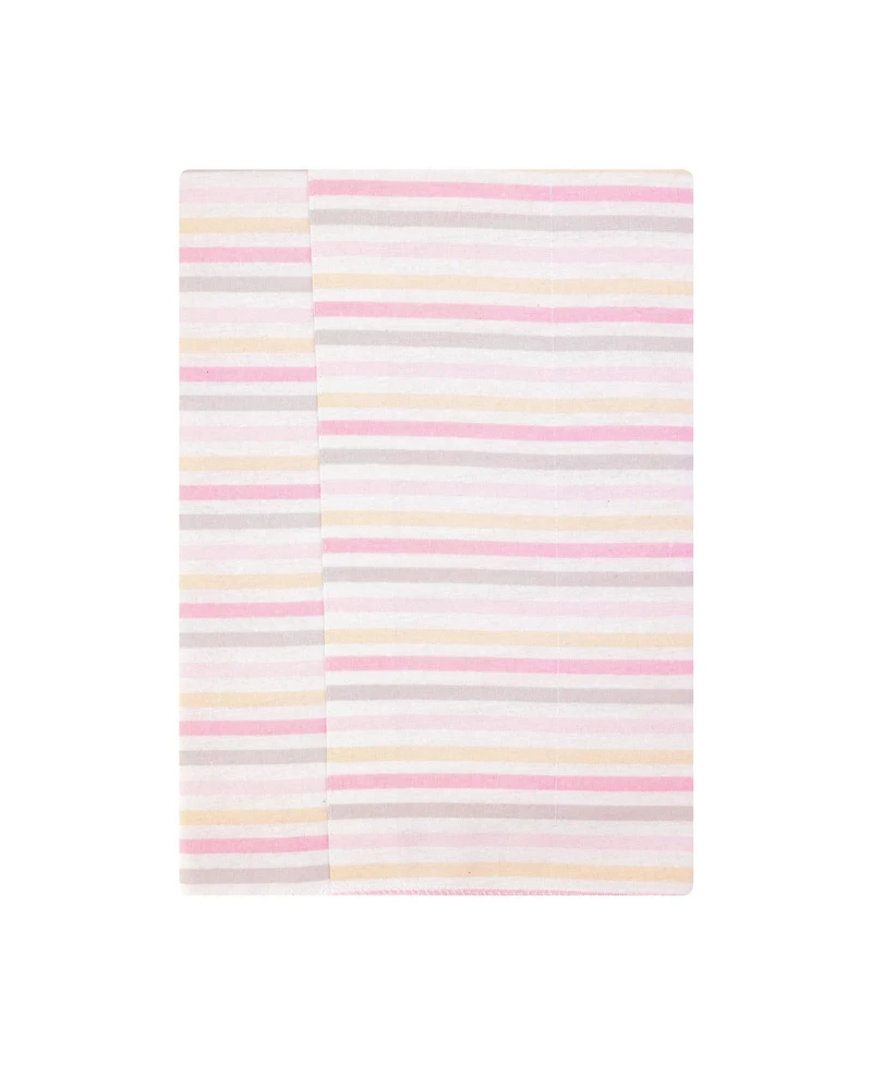 Hudson Baby Girl Cotton Poly Flannel Burp Cloths 7-Pack, Girl Elephant