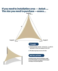 gaomon 16inchX16inchX16 inches Triangle Sun Shade Sail Shade Cloth, Sunshade for Patio, Backyard, Deck, Garden, Sand, Camel