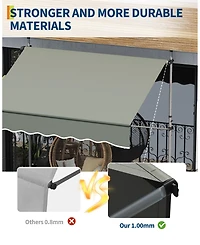 gaomon Outdoor Sunshade Shelter, Manual Patio Retractable Awning, Uv Protection for Backyard Garden