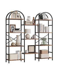 gaomon 4-Tier 63 Inch Industrial Arched Triple Column Bookshelf, Storage Rack for Living Room, Bedroom, Home Office