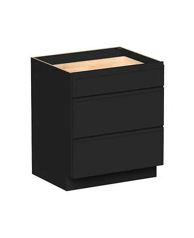Boyel Living 33 Inch Wide 3-Drawers Base Cabinets, Ready to Assemble Kitchen Cabinet with Solid Wood Frame, Soft-Close Slides and Hinges
