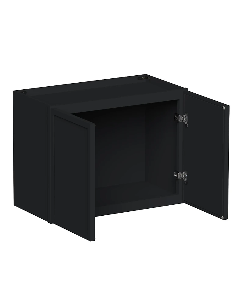 Boyel Living 24 Inch x18 Inch Double Door Short Wall Cabinet, Ready to Assemble Kitchen Cabinet with Solid Wood Frame, Soft-Close Slides and Hinge