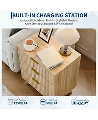 Gaomon Modern Bedroom End Table, 3 Drawers Nightstand