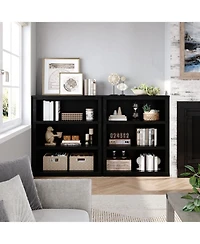 gaomon 3 Tier Bookcase, Low Bookcase Wooden Shelf for Home Office, Living Room, Bed Room