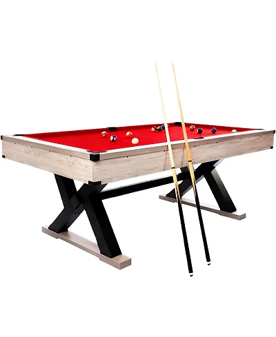 Xo 7FT Pool Table Set, Billiard Table with Cues, Balls, Chalk and Accessories, Heavy Duty Game Table for Home