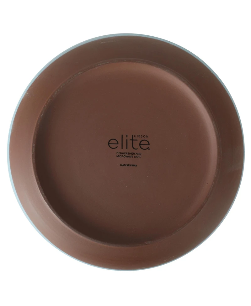 Gibson Home William Crest 4 Piece Dinner Bowl Set, 8.5 inch Round Reactive Stoneware Bowls, Large Soup, Pasta & Salad Bowls