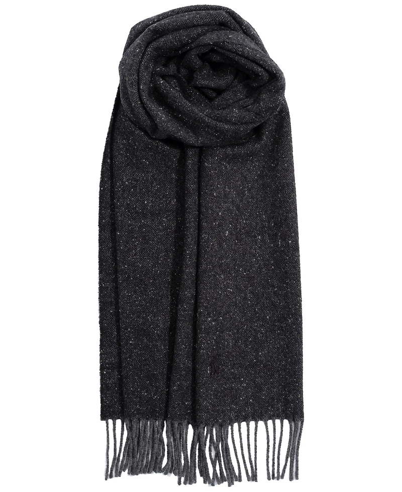 Polo Ralph Lauren Men's Wool Blend Herringbone Tweed Scarf
