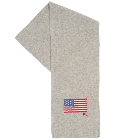 Polo Ralph Lauren Men's Wool Blend Rl Flag Knit Scarf