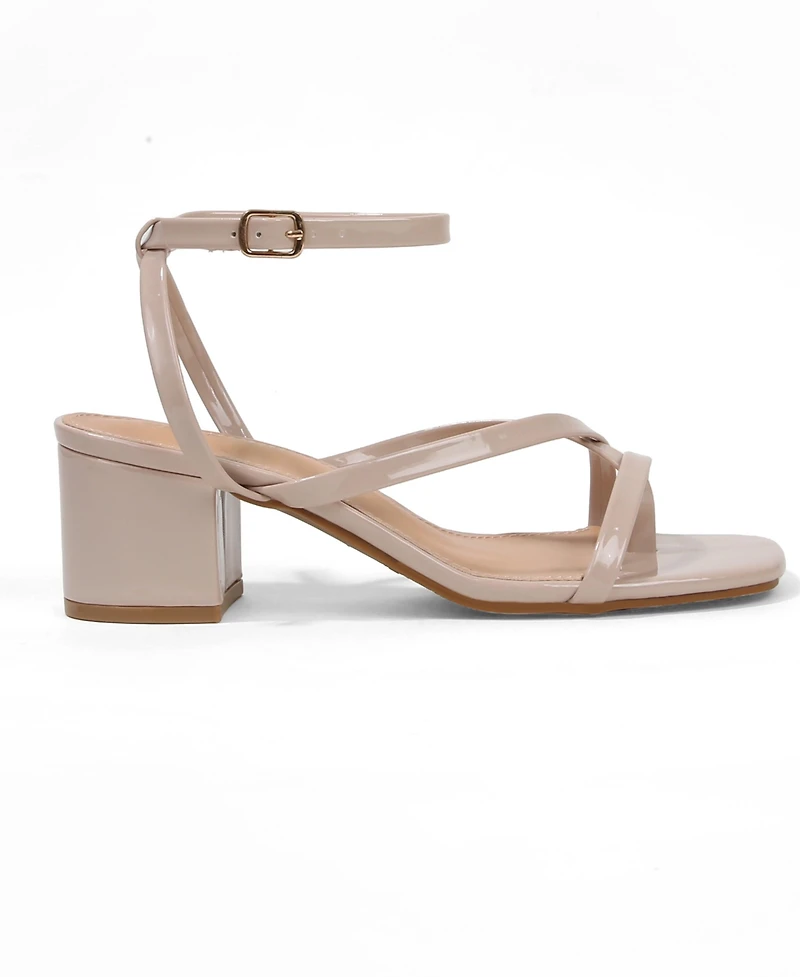 Berness Women's Elara Minimal Thong Block Heel Sandals