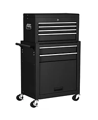 Gouun 42.5 Inch Rolling Steel Tool Cabinet with Drawers and Detachable Top Chest