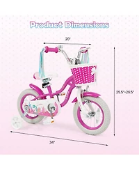 Gymax Kids Bike Training Wheels Hand Coaster Brakes Adjustable Seat Handlebar