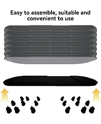 Xo 94x24x20in Self-Watering Raised Garden Bed, Metal Planter Box with Wheels and Water Reservoir for Outdoor Patio Garden