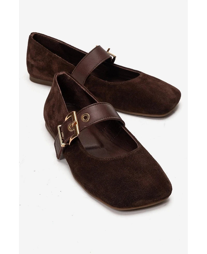 Forever & Always Shoes Women's Jonas Leather Ballet Flat