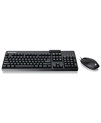 Iogear 104-Key Keyboard with Built-In Common Access Card Reader and 3-Button Mouse Combo, Taa Compliant