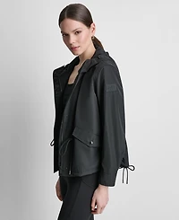 Dkny Sport Women's Cropped High-Low Hooded Jacket