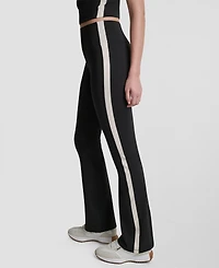Dkny Sport Women's Side-Stripe High-Rise Flared Leggings