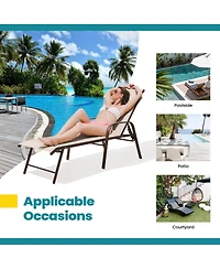 Pellebant 2-Piece Outdoor Patio Aluminum Adjustable Chaise Lounge Chairs